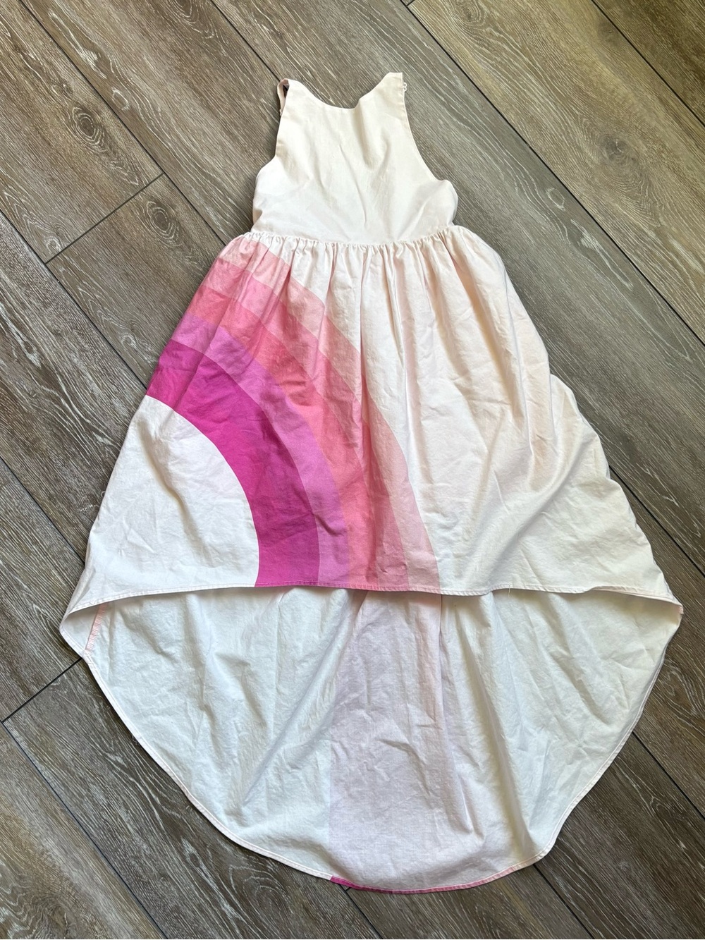 Pleiades Pastel Pink Ombré Rainbow High Low Dress Size 7